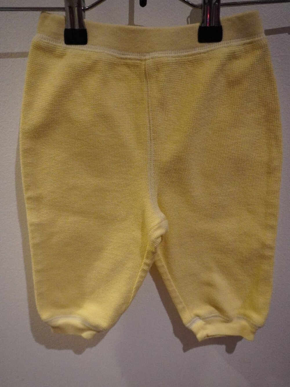 Children's Place New 6-9M Waffle Pants Yellow 100% Cotton
